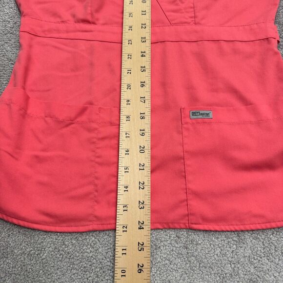 Grey's Anatomy By Barco Scrub Top Womens Small Pink V-Neck Medical Uniform Work - Picture 10 of 12